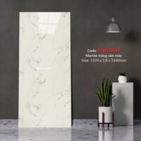Tấm nhựa giả đá Kosmos 2001 - Mẫu Marble trắng vân mây