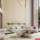 Ốp Tường PVC Vân Đá Marble Vàng Kem Kosmos PVC2006 - Sang Trọng, Bền Đẹp