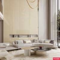 Ốp Tường PVC Vân Đá Marble Vàng Kem Kosmos PVC2006 - Sang Trọng, Bền Đẹp