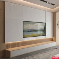 Tấm nhựa ốp tường giả đá Kosmos 2007 - Mẫu Marble trắng vân chớp