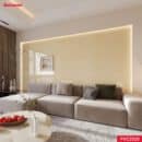 Ốp Tường PVC Vân Đá Màu Vàng Nhạt Kosmos PVC2020 - Sang Trọng Ấm Áp Như Ánh Nắng