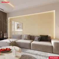 Ốp Tường PVC Vân Đá Màu Vàng Nhạt Kosmos PVC2020 - Sang Trọng Ấm Áp Như Ánh Nắng