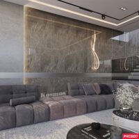 Ốp Tường PVC Xám Vân Mây Đậm Kosmos PVC2027 - Vẻ Đẹp Hiện Đại Sang Trọng