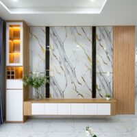 Ốp Tường PVC Vân Đá Dát Vàng Kosmos PVC2029 - Đẳng Cấp Hoàng Gia