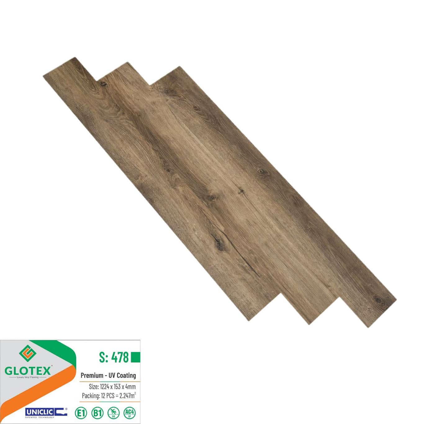 Sàn nhựa giả gỗ Glotex S478