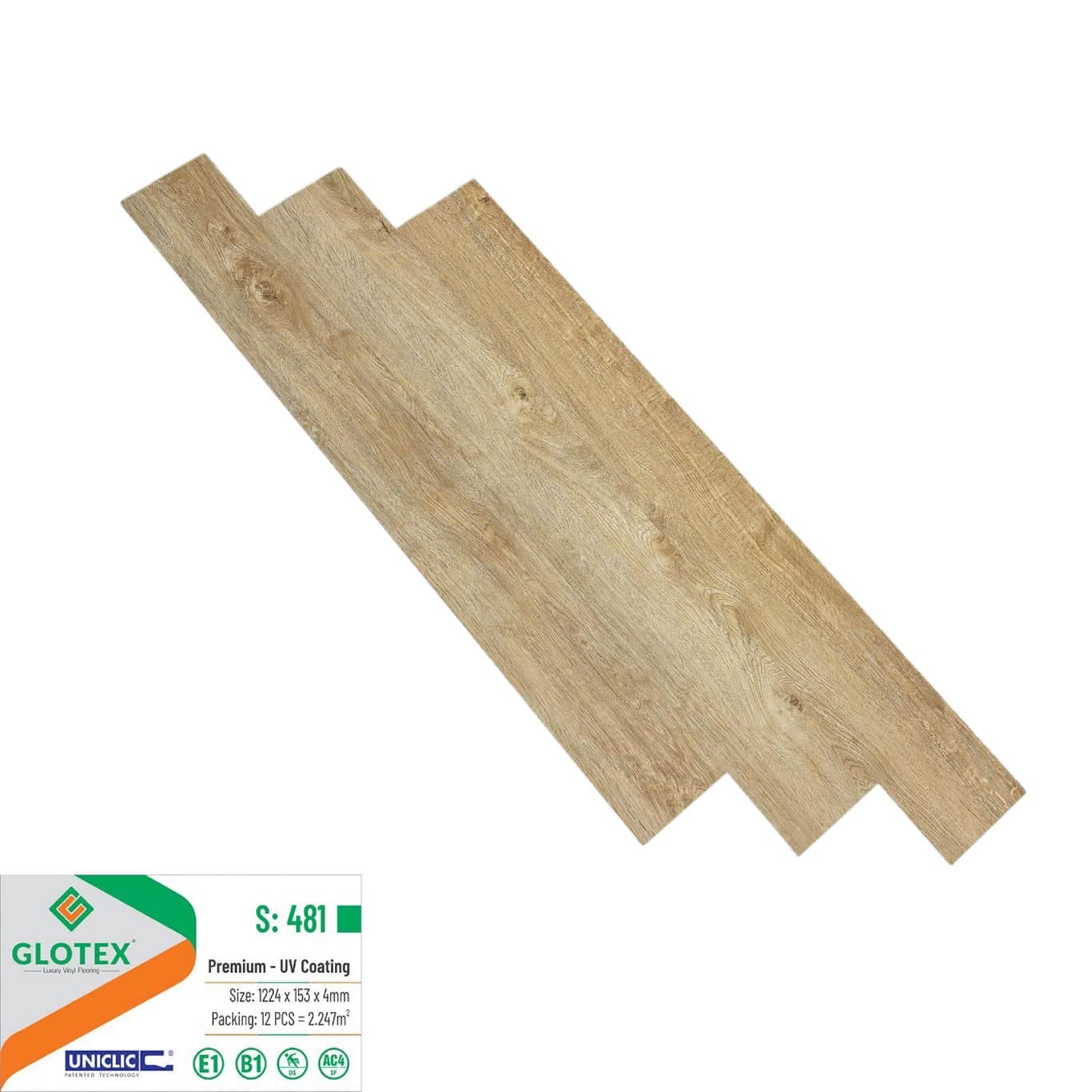 Sàn nhựa giả gỗ Glotex S481