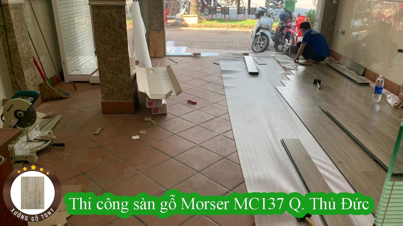 Thi công sàn gỗ công nghiệp Morser MC137
