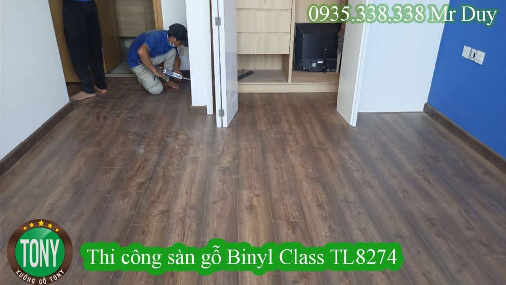 Thi công sàn gỗ Binyl Class TL8274