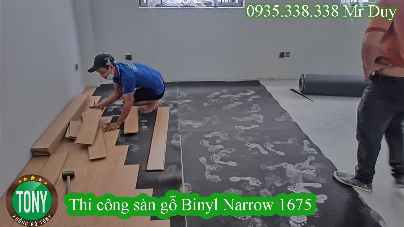 Thi công sàn Binyl Narrow 1675