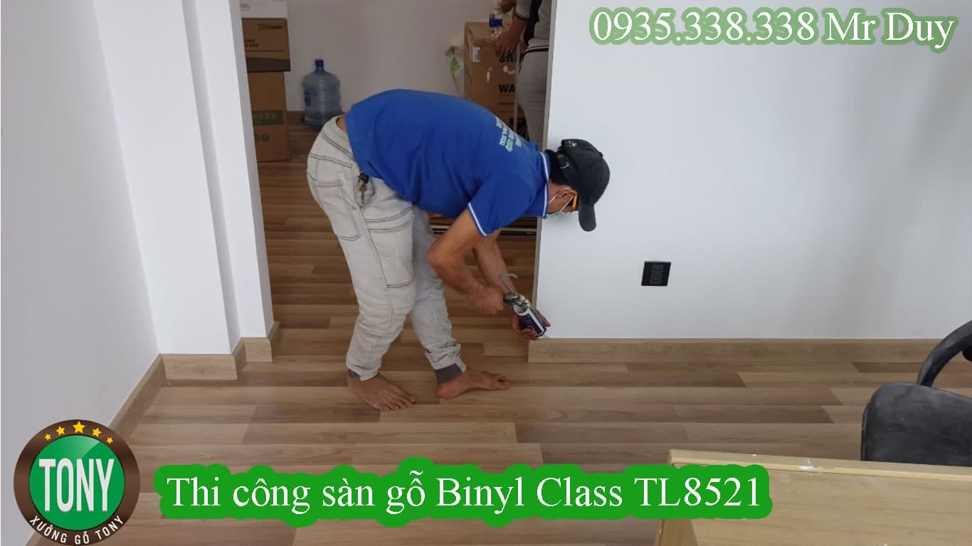 Thi công sàn gỗ Binyl Class TL8521