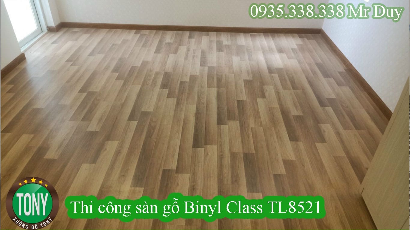 Thi công sàn gỗ Binyl Class TL8521