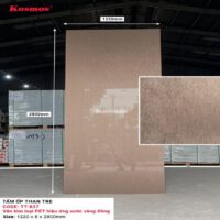 Tấm Ốp Than Tre Kosmos TT-837 Vân Kim Loại PET Hiệu Ứng Xước Vàng Đồng