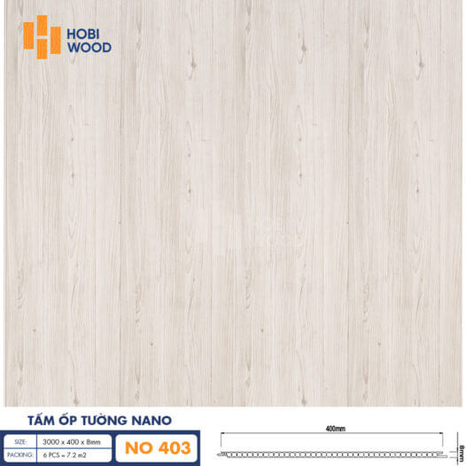 Tấm Nhựa Ốp Tường Hobiwood NO-403 - Nhựa giả gỗ ốp tường, ốp trần