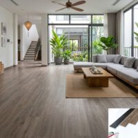 Sàn nhựa SPC vân gỗ Glotex US107 - Màu gỗ nâu xám (Greige Oak)
