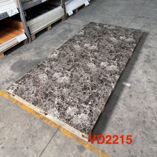 Tấm Nhựa Ốp Tường PVC Hobiwood VD2215 | Vân Đá Cẩm Thạch Nâu Đậm