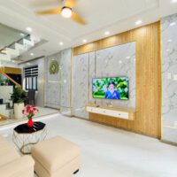 Nhựa Ốp Tường Trắng Vân Đá Xám Xanh HB-VD2234