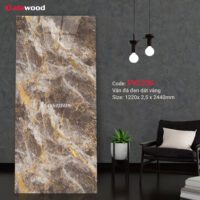Nhựa Ốp Tường Vân Đá Đen Dát Vàng PVC236 Galawood