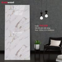 Ốp Tường PVC Vân Đá Xám Dát Vàng PVC238 Galawood - Sang Trọng & Tinh Tế
