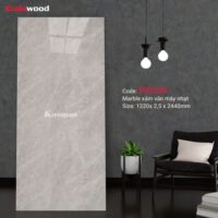 Ốp Tường PVC Giả Đá Xám Vân Mây Nhạt PVC225
