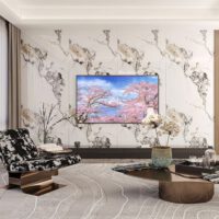 Nhựa Ốp Tường Giả Đá Trắng Vân Mây Xám PVC232 Galawood - Vẻ Đẹp Hiện Đại & Thanh Lịch