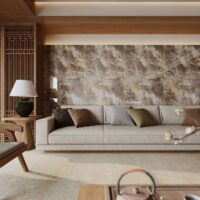 Nhựa Ốp Tường Vân Đá Đen Dát Vàng PVC236 Galawood