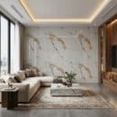 Ốp tường PVC vân đá Galawood PVC228 trang trí phòng khách căn hộ cao cấp