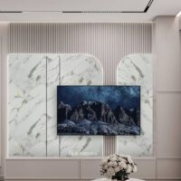 Ốp Tường PVC Vân Đá Xám Dát Vàng PVC238 Galawood - Sang Trọng & Tinh Tế