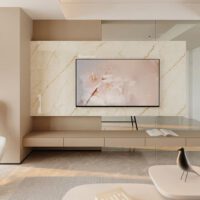 Ốp Tường PVC Giả Đá Vàng Kem Vân Chỉ Nâu PVC202