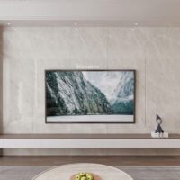 Ốp Tường PVC Giả Đá Xám Vân Mây Nhạt PVC225