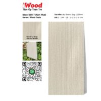 Tấm Ốp Than Tre Vân Gỗ WG-7 iWood - Màu Xám Vân Sồi Sọc Nhuyễn
