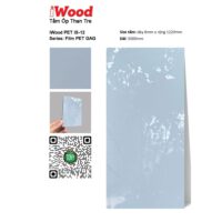 Tấm ốp than tre đơn sắc PET iS-12 iWood - Màu xanh pastel bóng