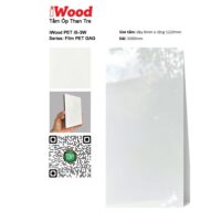 Tấm ốp than tre đơn sắc PET iS-3WW iWood - Màu trắng bóng