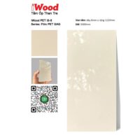 Tấm ốp than tre đơn sắc PET iS-5 iWood - Màu kem bóng