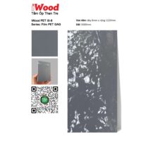 Tấm ốp than tre đơn sắc PET iS-8 iWood - Màu đen xám bóng