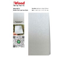 Tấm ốp than tre vân Inox xước MT-2 iWood - Màu bạc Brushed Silver