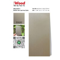 Tấm ốp than tre vân Inox MT-4 iWood - Màu bạc vàng nhạt