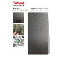 Tấm ốp than tre vân Inox MT-9 iWood - Bạc ghi đen hiện đại