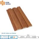 Tấm ốp lam 3 sóng Hobiwood LS3T 01 vân gỗ nâu đỏ kích thước 3000x198x15mm chống ẩm cao cấp