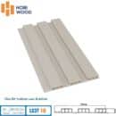 Tấm ốp lam 3 sóng Hobiwood LS3T 10 vân vải linen trắng kem xám nhạt kích thước 3000x198x15mm chống ẩm cao cấp