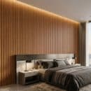 Tấm ốp lam 3 sóng LS3T-01 trang trí tường đầu giường phòng ngủ hiện đại sang trọng