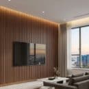 Tấm ốp lam 3 sóng LS3T-02 ốp tường TV phòng khách căn hộ cao cấp view sông
