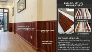 Phân tích vật liệu Lamri nhựa giả gỗ WPC PVC tấm ốp lam sóng nẹp V phào trang trí bo góc cột len chân tường chống thấm nước 100% chống mối mọt vân gỗ 3D tự nhiên Xưởng Gỗ Tony
