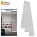 Tấm lam 5 sóng Hobiwood LS502 trắng ốp tường showroom túi xách cao cấp đèn LED âm tường tấm nhựa ốp tường Xưởng Gỗ Tony