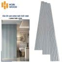 Tấm lam 5 sóng Hobiwood LS506 xám bạc bóng ốp tường phòng ngủ biệt thự đèn sàn vàng đồng tranh vàng tấm nhựa ốp tường Xưởng Gỗ Tony
